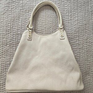 Sasha + Sofi Satchel Shoulder Bag - Cream/Off-White